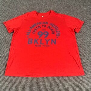 Rocawear T Shirt Mens 2XL XXL Red Short Sleeve Spell Out Puff Print Streetwear
